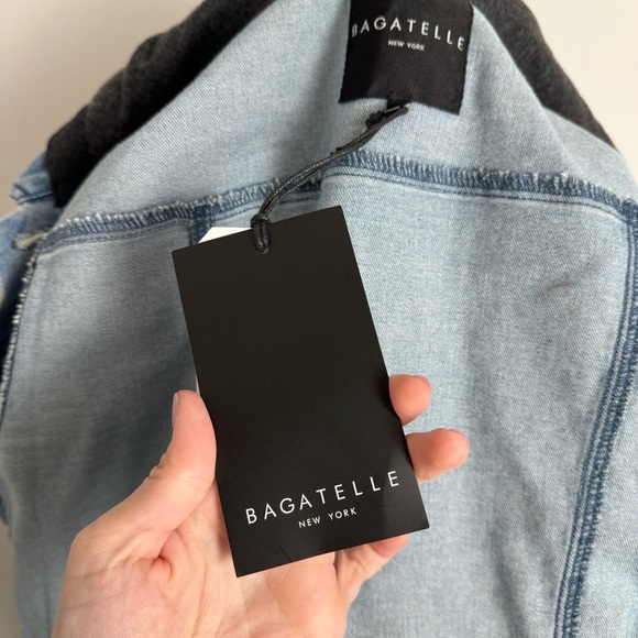 NWT Bagatelle Blue Denim Jacket with Gray Hood - Picture 8 of 10